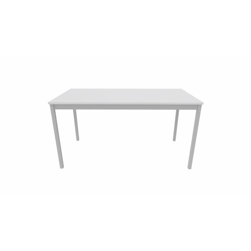 Schulungstisch Serie Style, Maß: 120 x 80 cm, Gestell: Rahmen und Füsse silber metallic, Dekor: Weiss