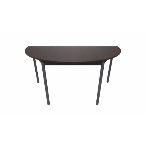 Halbrundtisch Serie Style, Maß: 160 x 80 cm, Gestell: Rahmen und Füsse anthrazit metallic, Dekor: Wenge