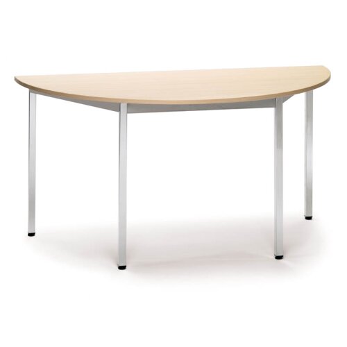 Halbrundtisch Serie Style, Maß: 160 x 80 cm, Gestell: Rahmen und Füsse silber metallic, Dekor: Anthrazit