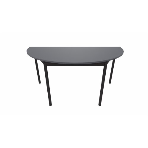 Halbrundtisch Serie Style, Maß: 140 x 70 cm, Gestell: Rahmen und Füsse schwarz, Dekor: Anthrazit
