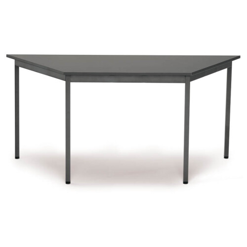 Trapeztisch Serie Style, Maß: 140 x 70 cm, Gestell: Rahmen silber Füsse chrom, Dekor: Grau