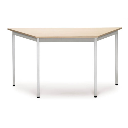 Trapeztisch Serie Style, Maß: 140 x 70 cm, Gestell: Rahmen silber Füsse chrom, Dekor: Grau