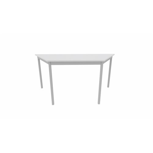 Trapeztisch Serie Style, Maß: 160 x 80 cm, Gestell: Rahmen und Füsse silber metallic, Dekor: Weiss