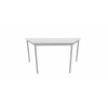 Trapeztisch Serie Style, Maß: 160 x 80 cm, Gestell: Rahmen und Füsse silber metallic, Dekor: Weiss