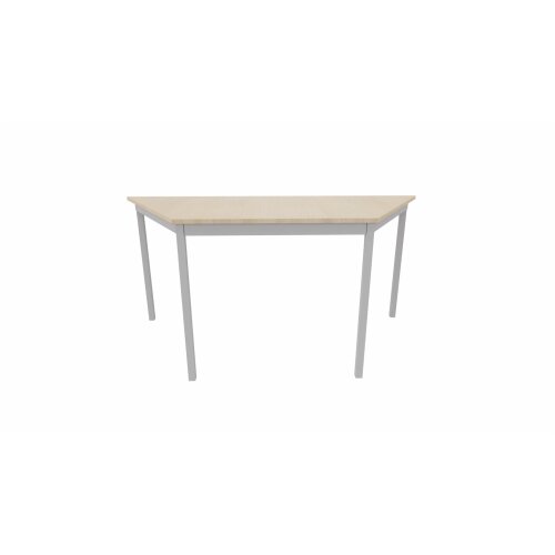 Trapeztisch Serie Style, Maß: 140 x 70 cm, Gestell: Rahmen und Füsse silber metallic, Dekor: Ahorn