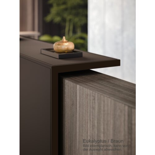 Empfangstheke Linear, Breite: 206 cm, Korpus: Weiss, Ablage: beige RAL 1019 lackiert