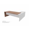 Schreibtisch Winkelkombination mit Container - Serie Davos, 220 cm / links, Dekor Tisch: Nuss Canaletto, Dekor Ansatz: Weiss