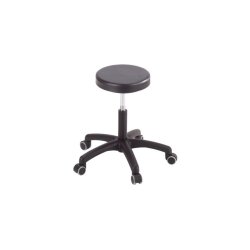 Arbeitshocker mit Sitz aus PU Schaum auf Fussgleitern