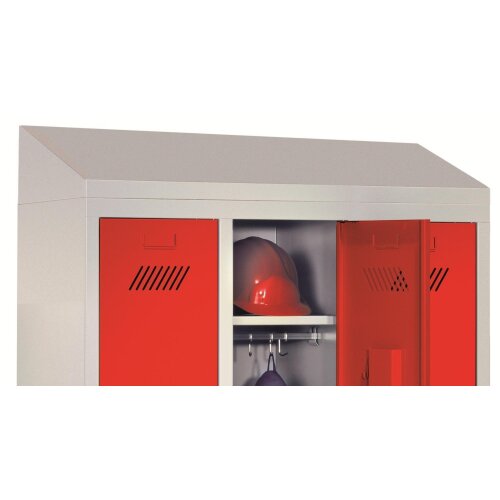 Schliessfachschrank 15 Fächer, Abteilbreite 400mm, auf Sockel