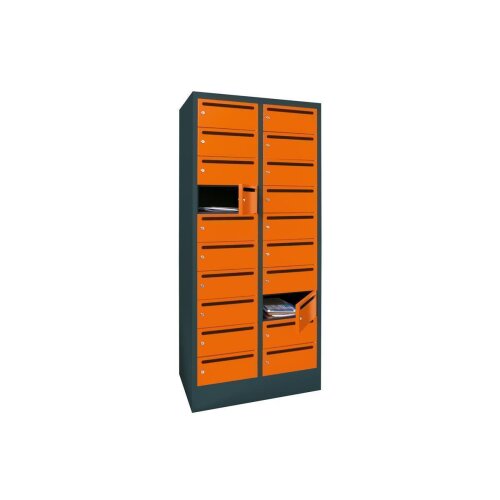 Postverteilerschrank 20 Fächer mit Briefschlitz, Korpus: Reinweiß, Türen: Reinweiß
