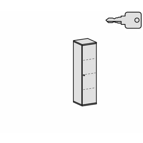 Aktenschrank 4 Ordnerhöhen, 40 cm breit, Schloss links