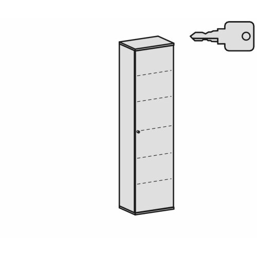 Aktenschrank 6 Ordnerhöhen, 60 cm breit, Schloss rechts