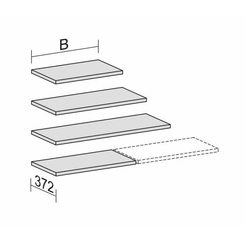 Tablar / Fachboden für Rollladenschränke Serie Profi, 120 cm breit