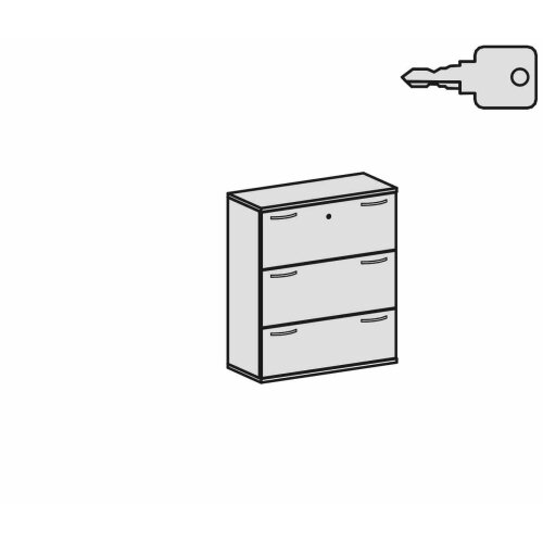 Registraturschrank 3 Auszüge, 80 cm breit