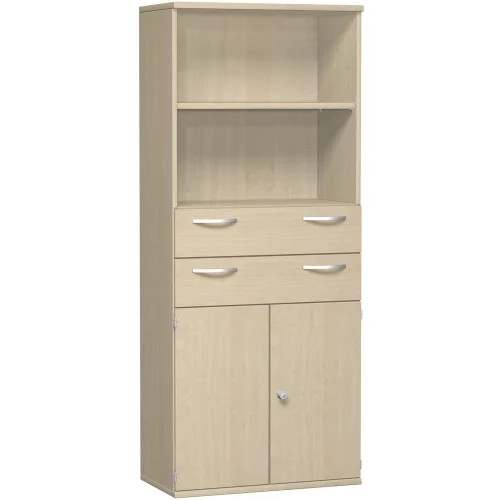 Aktenschrank 5 Ordnerreihen, mit Schubladen und Türe, 80 cm breit