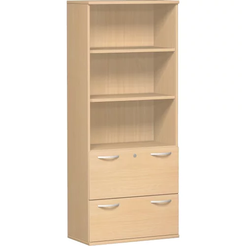 Aktenschrank 5 Ordnerreihen, mit 2x Registerauszügen und Regal, 80 cm breit