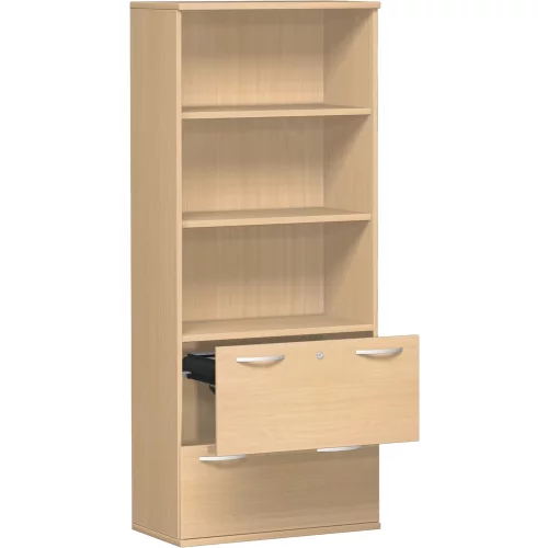 Aktenschrank 5 Ordnerreihen, mit 2x Registerauszügen und Regal, 80 cm breit