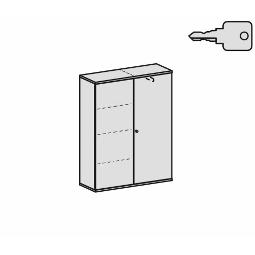 Garderobenschrank 4 OH, 120 cm breit, Dekor Korpus: Weiß, Front: Weiß