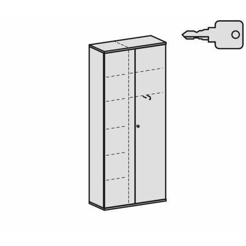 Garderobenschrank 6 OH, 100 cm breit, Dekor Korpus: Ahorn, Front: Ahorn