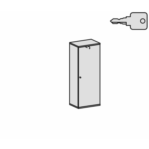 Garderobenschrank 4 OH, 60 cm breit, Schloss links Dekor Korpus: Ahorn, Front: Ahorn
