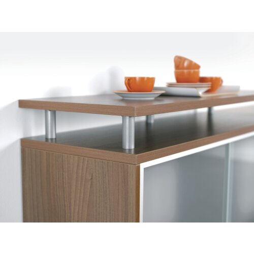 Aufsatzplatte 100 cm breit, Dekor: Buche Dunkel