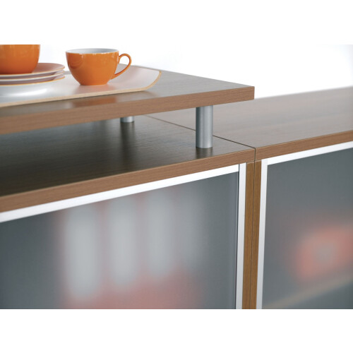 Aufsatzplatte 100 cm breit, Dekor: Buche Dunkel