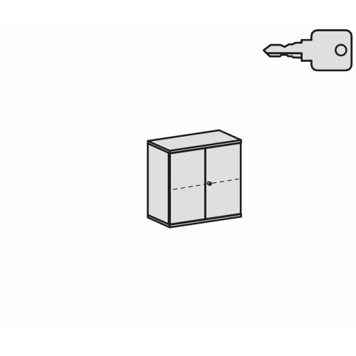 Aktenschrank 2 OH, 80 cm breit Dekor Korpus: Buche Dunkel, Front: Buche Dunkel