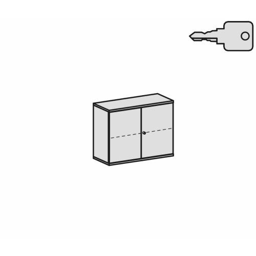 Aktenschrank 2 OH, 100 cm breit Dekor Korpus: Lichtgrau, Front: Lichtgrau