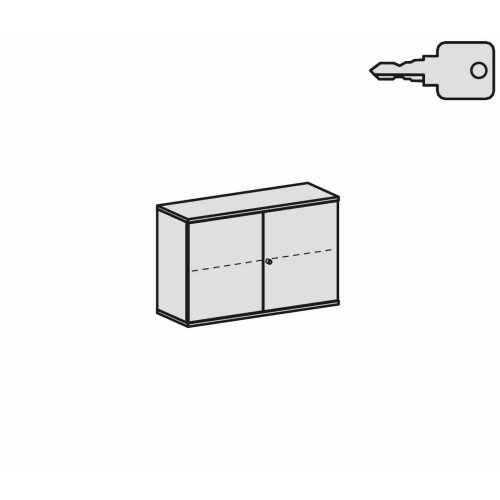 Aktenschrank 2 OH, 120 cm breit Dekor Korpus: Weiß, Front: Weiß