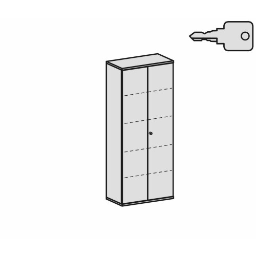 Aktenschrank 5 OH, 80 cm breit Dekor Korpus: Weiß, Front: Ahorn