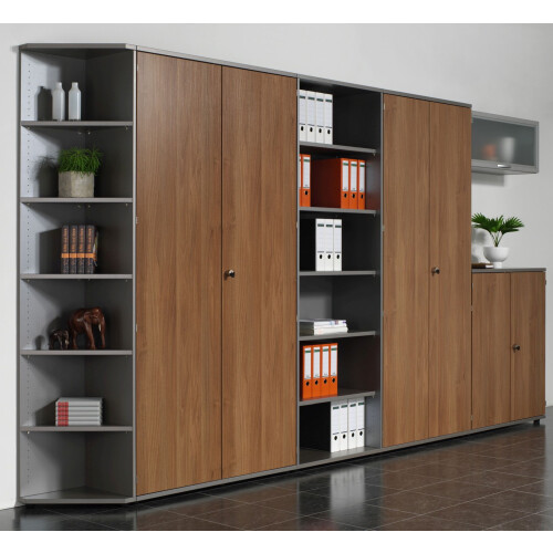 Aktenschrank 5 OH, 120 cm breit Dekor Korpus: Lichtgrau, Front: Lichtgrau