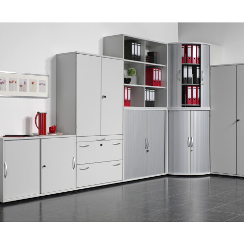 Aktenschrank 5 OH, 120 cm breit Dekor Korpus: Lichtgrau, Front: Lichtgrau