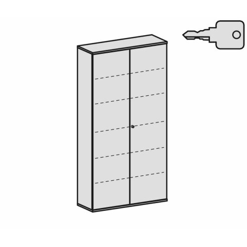 Aktenschrank 6 OH, 120 cm breit Dekor Korpus: Weiß, Front: Ahorn
