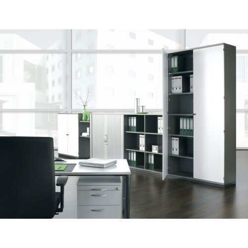 Aktenschrank 2 OH, 40 cm breit, Schloss links Dekor Korpus: Ahorn, Front: Ahorn