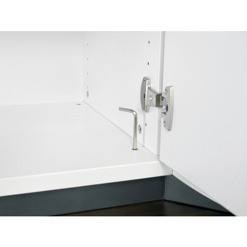 Aktenschrank 3 OH, 60 cm breit, Schloss links Dekor Korpus: Lichtgrau, Front: Lichtgrau