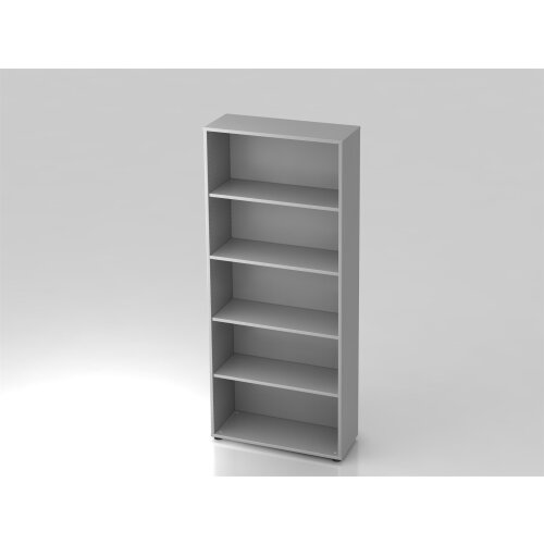 Aktenregal 5 Ordnerhöhen 80 cm breit 188 cm hoch, Dekor: Grau