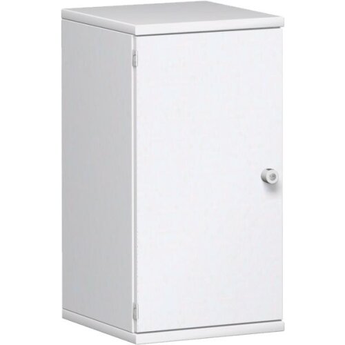 Aktenschrank 2 OH, 40 cm breit, Schloss rechts Dekor Korpus: Weiß, Front: Weiß