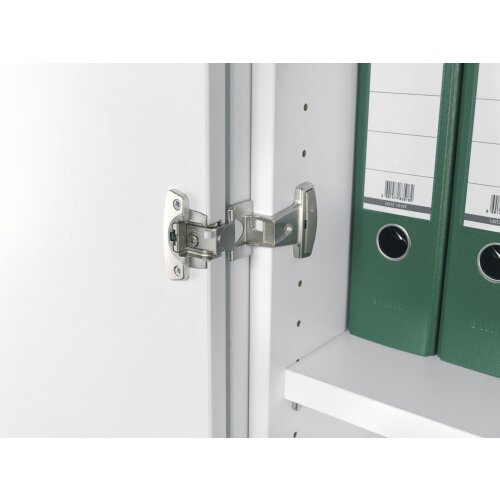 Aktenschrank 4 OH, 40 cm breit, Schloss rechts Dekor Korpus: Weiß, Front: Weiß