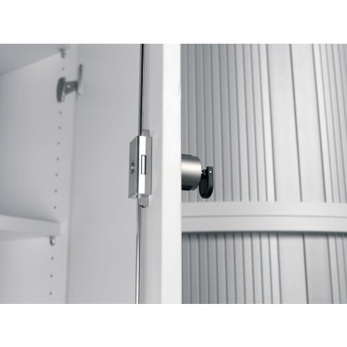 Aktenschrank 5 OH, 60 cm breit, Schloss rechts Dekor Korpus: Weiß, Front: Weiß