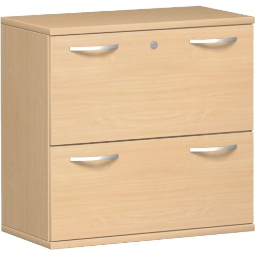 Registraturschrank 2 Reihen, 80 cm breit, Dekor Korpus: Weiß, Front: Weiß