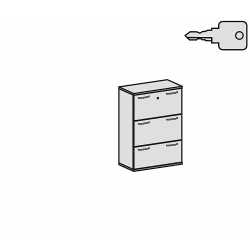 Registraturschrank 3 Reihen, 80 cm breit, Dekor Korpus: Ahorn, Front: Ahorn