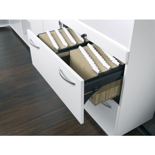 Registraturschrank 4 Reihen, 80 cm breit, Dekor Korpus: Buche Dunkel, Front: Buche Dunkel