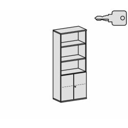 Aktenschrank 5 Ordnerreihen, mit Drehtüren und...