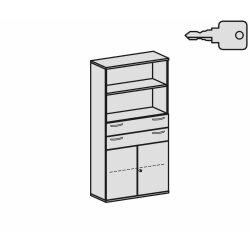 Aktenschrank 5 Ordnerreihen, mit Schubladen und...