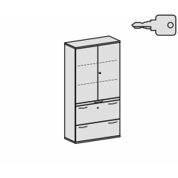 Aktenschrank 5 Ordnerreihen, mit Registerauszügen...