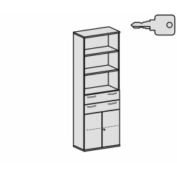 Aktenschrank 6 Ordnerreihen, mit Schubladen und...