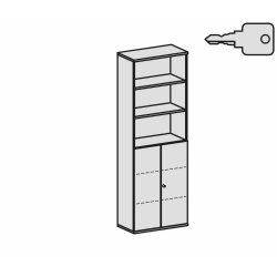 Aktenschrank 6 Ordnerreihen, mit Drehtüren und...