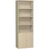 Aktenschrank 6 Ordnerreihen, mit Drehtüren und Regal, 80 cm breit, Dekor Korpus: Weiß, Front: Weiß