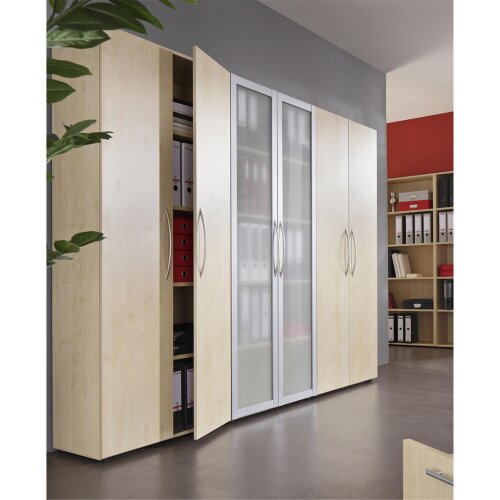 Aktenregal 5 Ordnerhöhen 80 cm breit 188 cm hoch, Dekor: Weiß