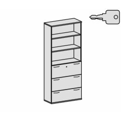 Aktenschrank 6 Ordnerreihen, mit 3 Registerauszügen...
